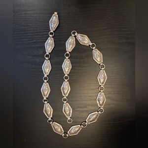 Vintage Dimond Shaped Concho Belt, 35in Long